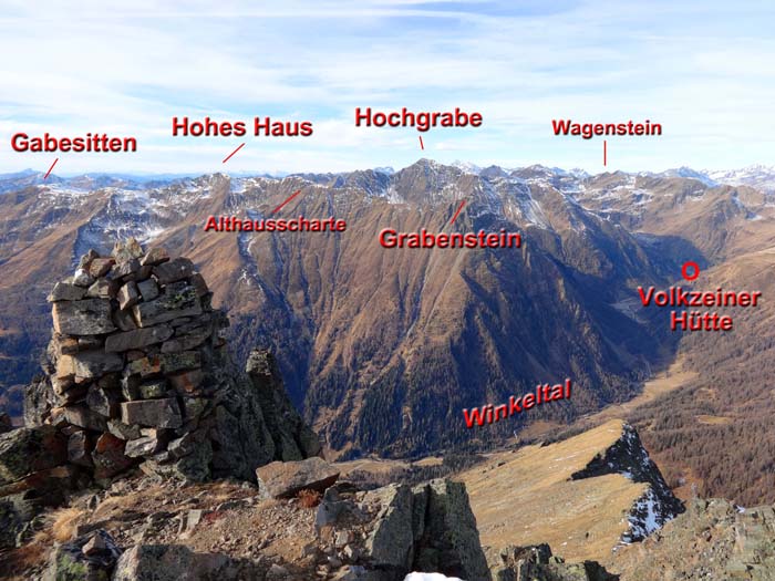links anschließend die Berge bis zum Hochgall (Rieserfernergruppe)