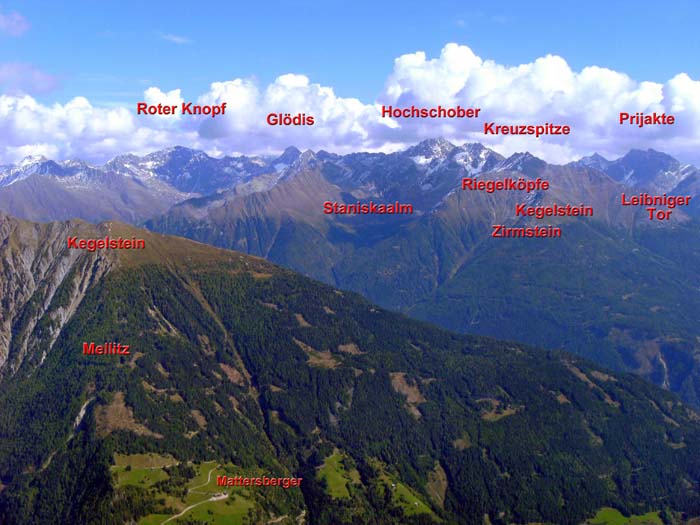 die Westseite der Schobergruppe vom Gr. Zunig, Lasörlingkamm