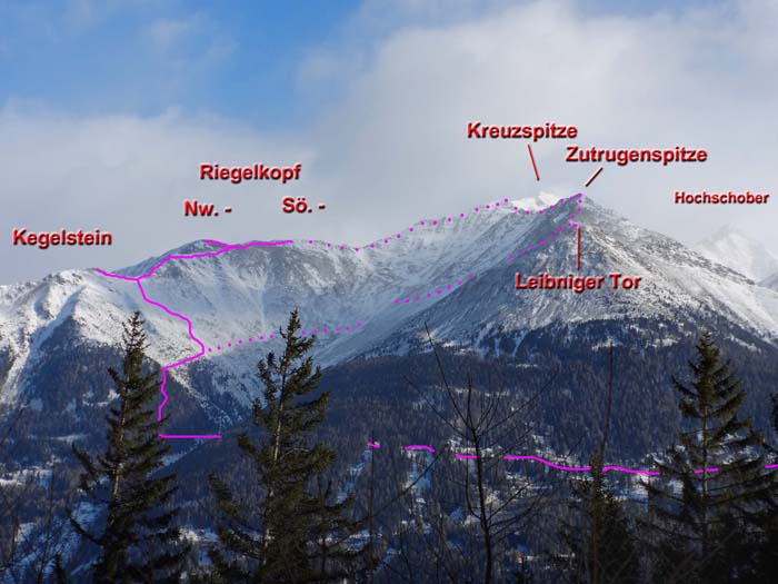 die heutige Tour noch näher - aus dem Göriacher Wald überm Iseltal