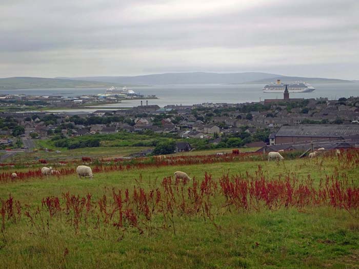 ... Kirkwall, Verwaltungssitz und Verkehrsdrehscheibe (Fähren zwischen den Inseln, auf die Shetlands und nach Aberdeen)                              