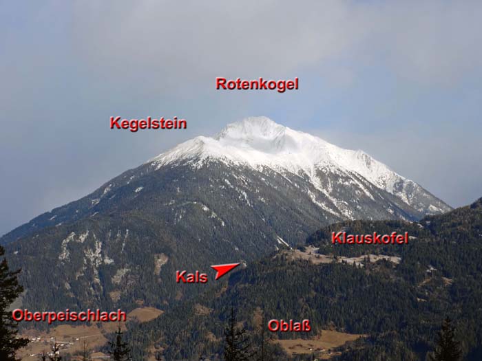 der Rotenkogel mit seinem Trabanten von Süden (Göriacher Wald)