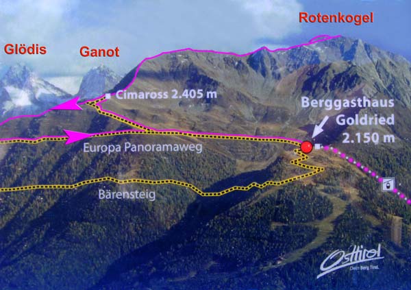 Goldried Bergstation und Gipfelgrat v. NW