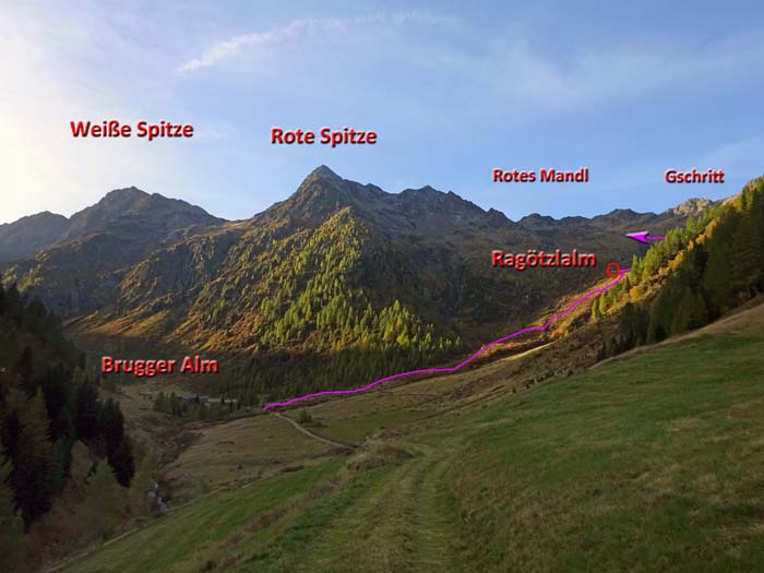 schon relativ früh am Aufstieg aus dem Defereggental zur Wangeslenke ...                               