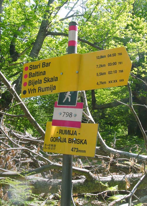 ... laut Wegtafeln und Karte ein markierter Wanderweg verlaufen