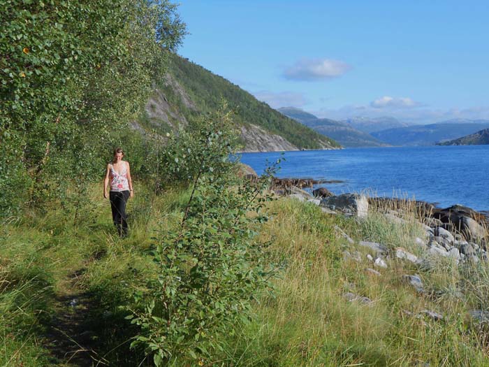 ... und einem Steig am Fjordufer entlang ...