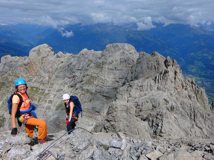 Rückschau auf den Sandspitzenkamm vom Ausstieg des Panorama-Klettersteigs