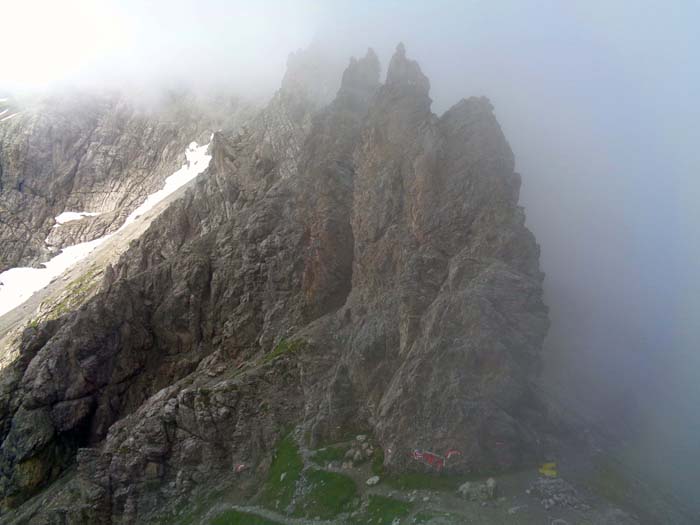 Tiefblick zurück in den Sattel