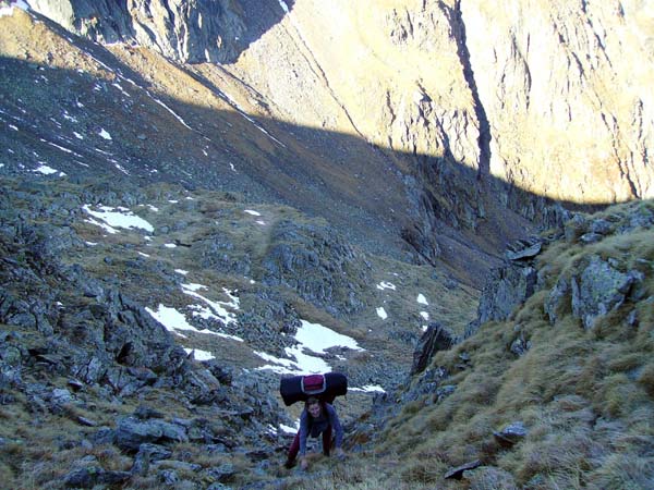 Ulli in der Westflanke des Schimpelgrats