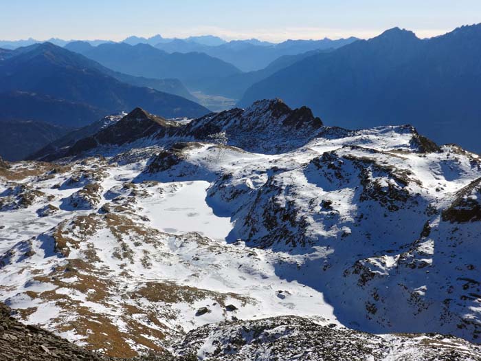 Draufsicht auf Neualplseen und Drautal (Kärntner Tor)