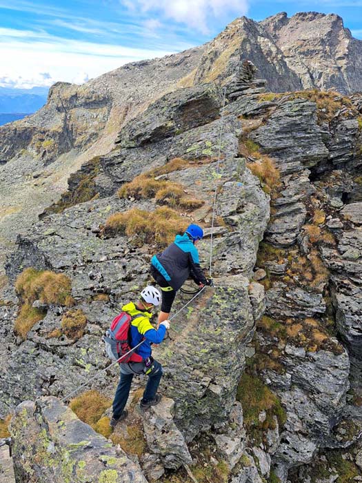 der Klettersteig beginnt gemütlich