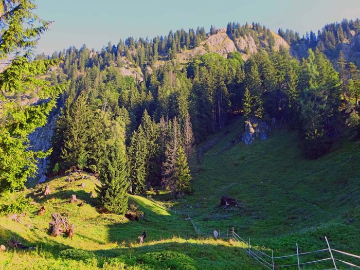 ... erreichen wir einen Absatz in der Südflanke des Berges