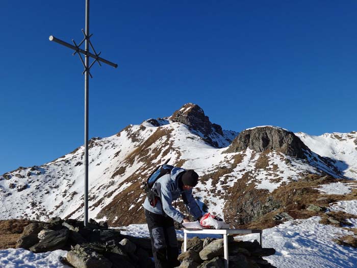 Gipfelbucheintrag am Schwarzstein