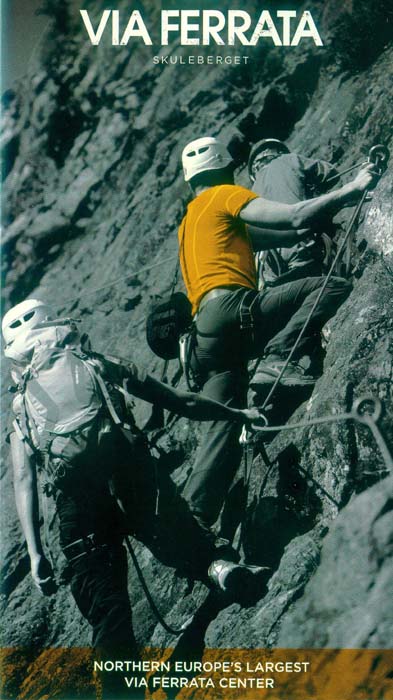 die Wand wird als „größte Via Ferrata Anlage Nordeuropas“ beworben