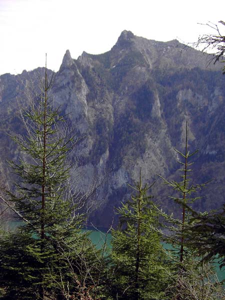 Blick über den Traunsee nach O auf den Erlakogel (Schlafende Griechin)