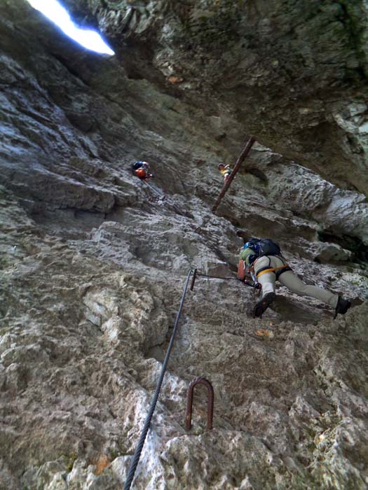 ... dem romantischten und spektakulärsten Abschnitt des Klettersteigs