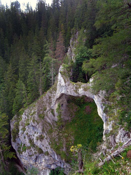 beim Abstieg kann man mit geringem Aufwand der sagenbehangenen Teufelsbrücke einen Besuch abstatten