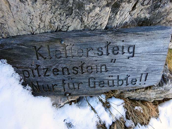 ... mit dem Einstieg zum Klettersteig