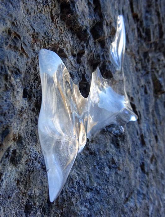 Eisschmetterling an der rechten Schluchtwand