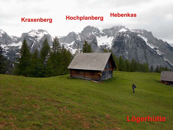 ... und die Lögerhütte mit dem zentralen Stoderkamm im W