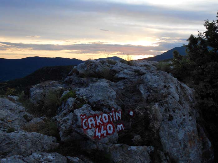 Sonnenuntergang am Gipfel