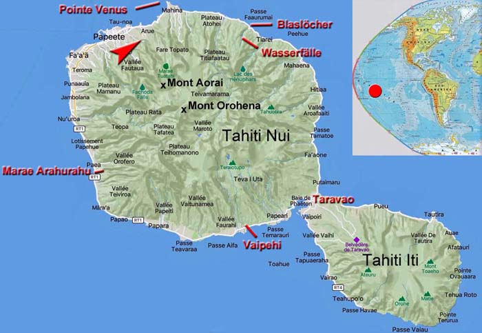 Karte Tahiti
