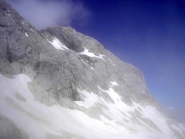 der Triglav mit seinen harmlosen Gletscherresten