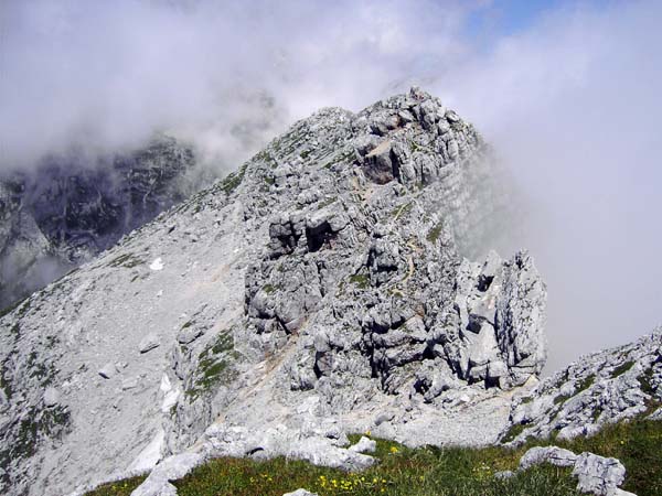 am Bambergweg zur Plemenice, der scharfen Randerhebung der westlichen Triglav Nordwand