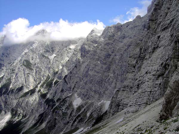 Triglav Nordwand vom Luknja Pass