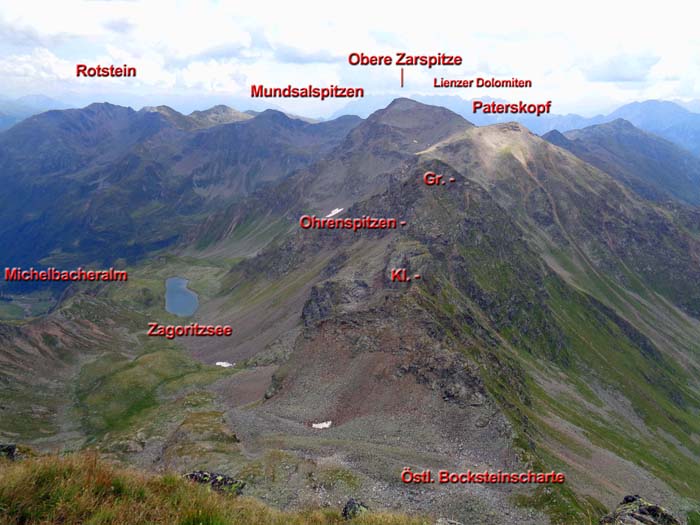 Rückblick vom kleinen Gipfelplateau des Bockstein