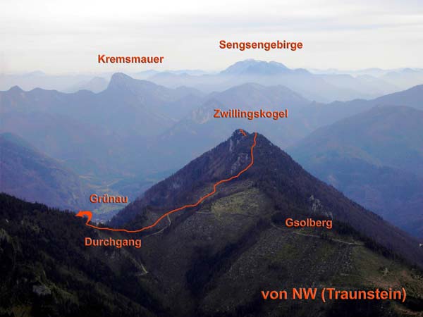 Zwillingskogel von NW (Traunstein)