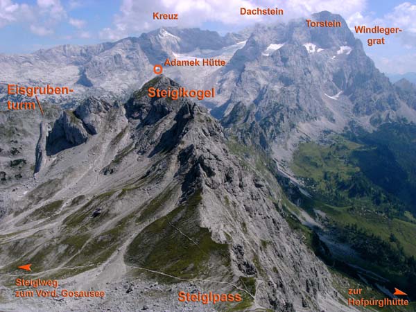 Eisgrubenturm und Steiglkogel v. W (Armkarwand)