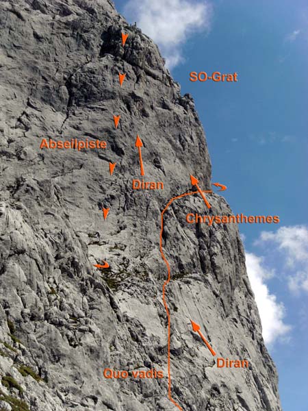 drei wunderschöne Routen in enger Nachbarschaft verdanken wir Heinz Sudra, dem Hüttenwirt der Hofpürglhütte 