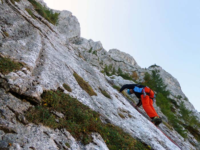 gleich zu Beginn der 2. SL eine glatte Passage, dann gleich wieder einfacher; die 3. SL völlig entspannt