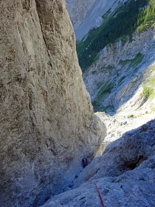 Ulli in der Engstelle vor dem 2. Stand