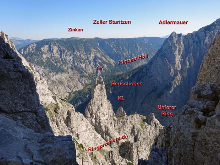 ... wo uns ein prachtvoller Blick auf den schwierigsten Gipfel des Hochschwab überrascht