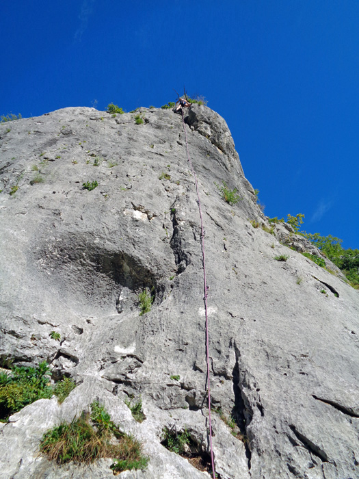 schon beim ersten Besuch sind wir den Sektor „Stone age“ ausgeklettert: Ulli in Light spit 4c