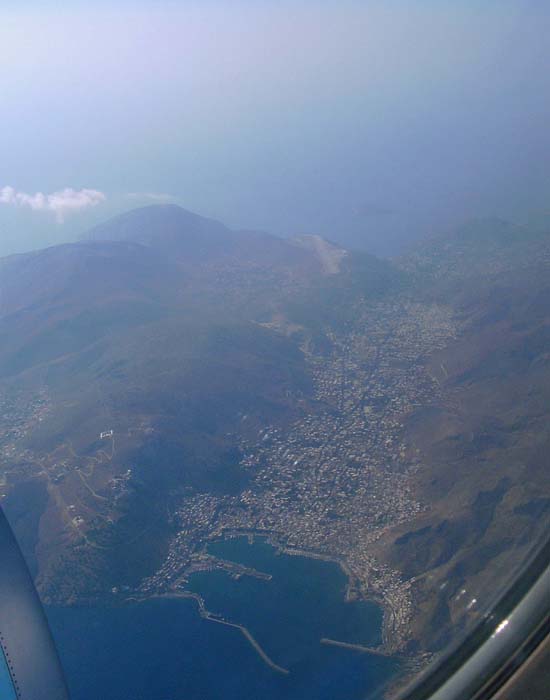 Blick von OSO auf Pothia, dem Hauptort auf Kalymnos