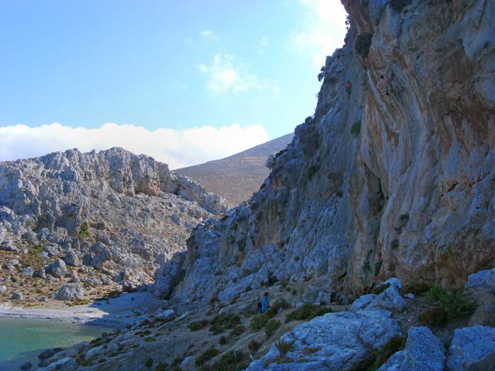 The Beach - tolle Kletterei am meerseitigen Ausgang eines kleinen Wildwest-Canyons; viele neue Touren, die erst in der 6. Auflage des Führers publiziert werden