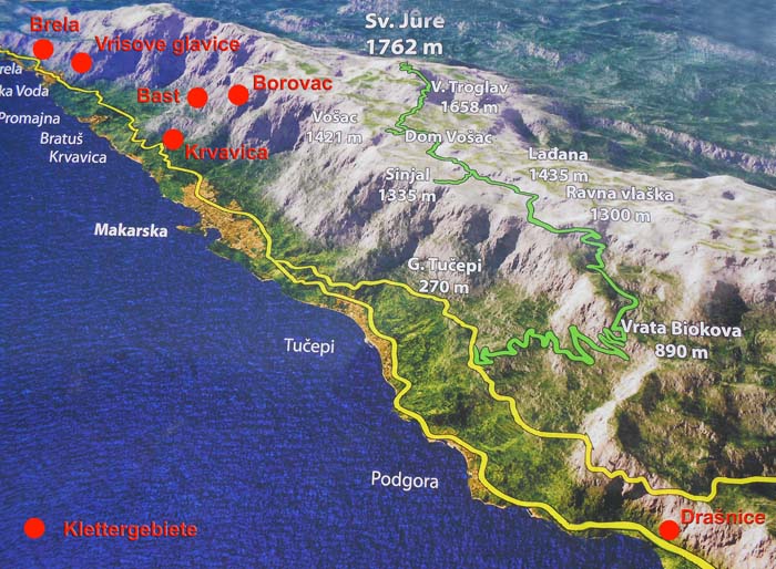 Dinarisches Gebirge Karte Europa / Europakarte Gebirge / Afrika asien