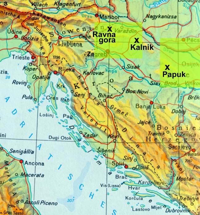Übersicht Kroatien Nord und Ost