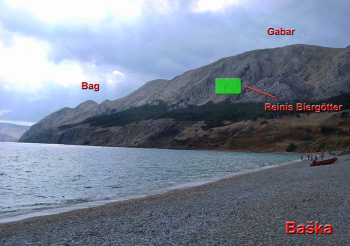 ... und vom Strand aus; Zustieg auf Wanderweg über die kleine Waldterrasse