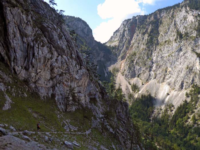 der Abstieg erfolgt am bequemsten über den Teufelsbadstubensteig, ...