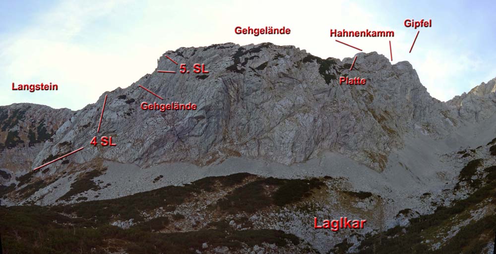 auf ca. 1600 m sieht man erstmals den gesamten Grat vor sich