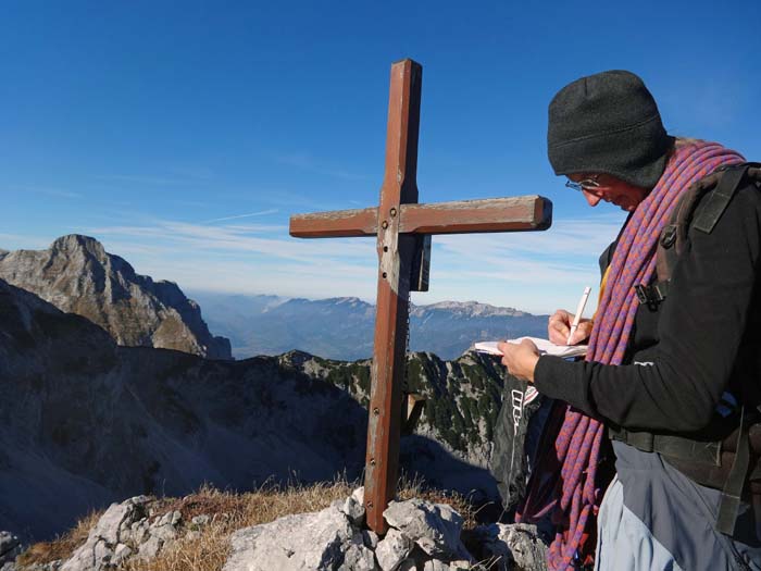 im NW die begrünte Laglmauer, der Kl. Pyhrgas (links) und das Sengsengebirge