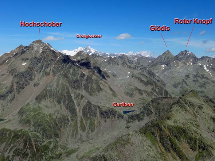 im N die Schoberprominenz bis zum Großglockner