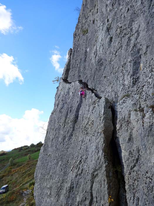 schöne Plattenkletterei in Balze: Ronja in Samanto 5c