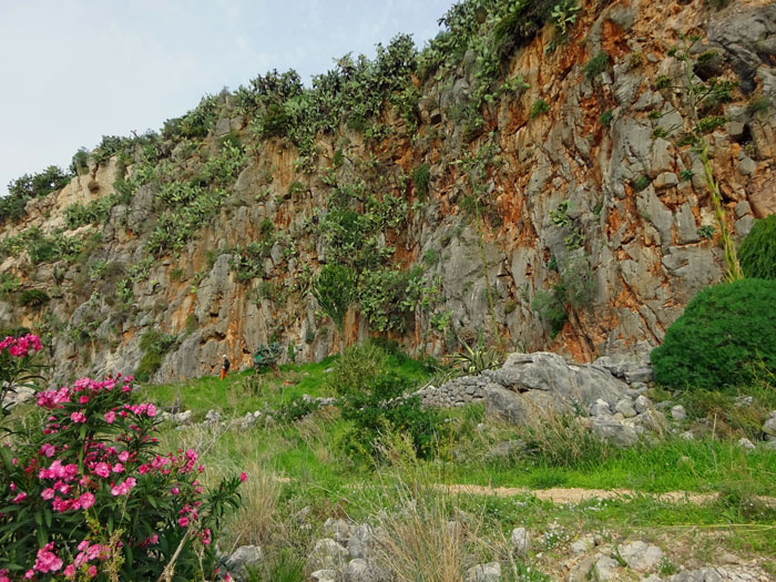 ... den linken Teil des Cactus Garden, einem Anfänger- und Genusskletterparadies; 14 Touren von 4b bis 6a