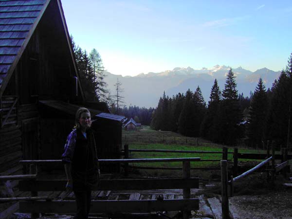 Morgenstimmung auf der Rossmoosalm, Paradeblick zum Dachstein