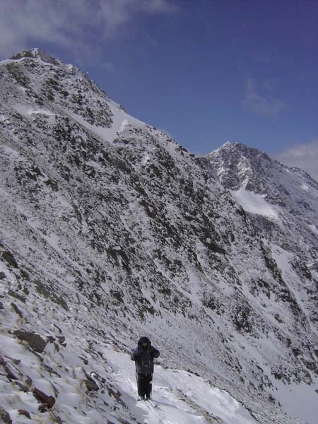 schneearmer Aufstieg zum Wannser Joch