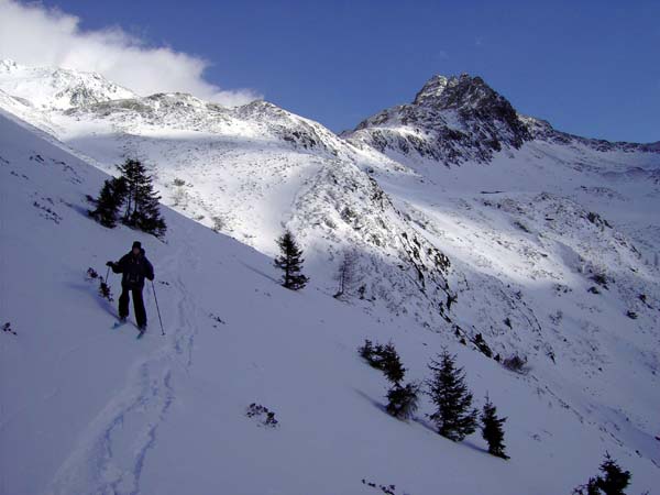 Schrägfahrt am W-Hang der Seespitze